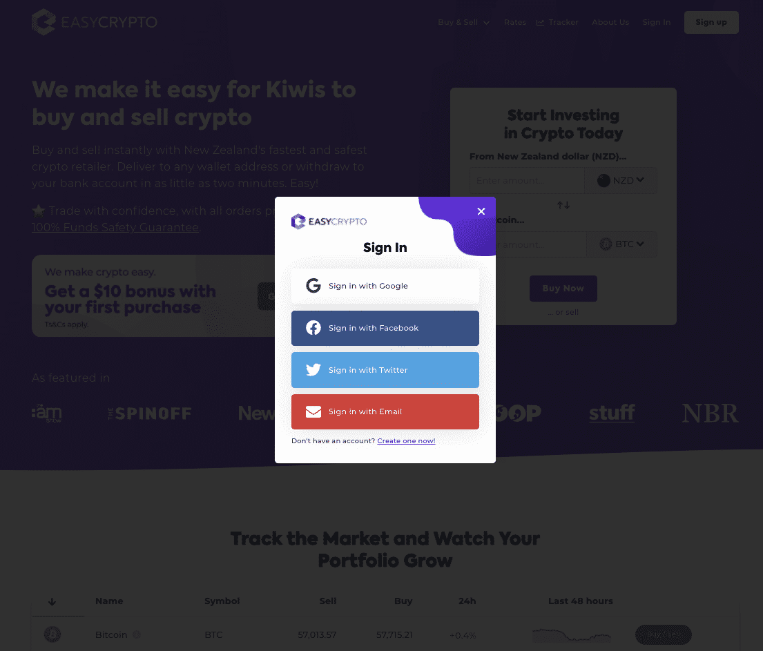 Easy Crypto Sign In