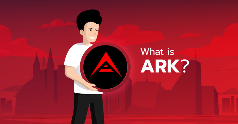 Man holding an Ark coin to illustrate the topic of what is Ark coin