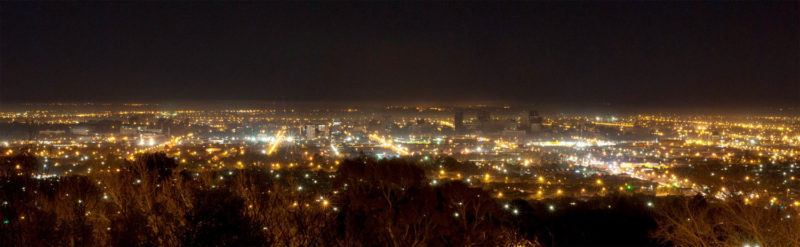 A photo of Christchurch at night