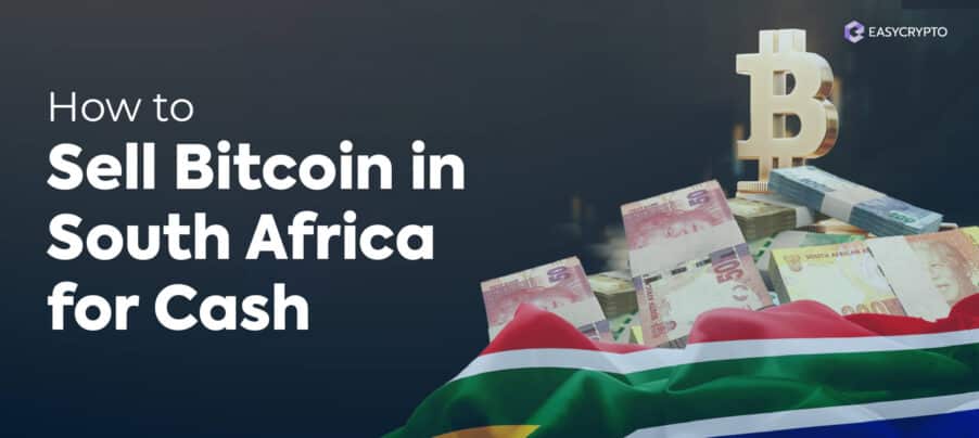 Blog cover visual of South African Rand with Bitcoin logo on the top.