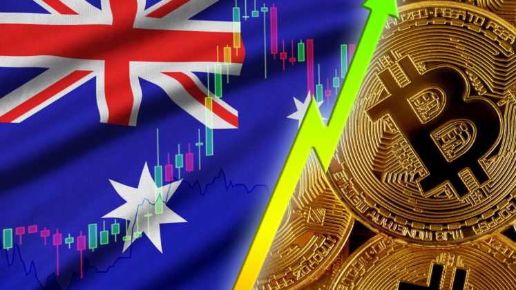 Physical gold Bitcoin and Australia flag