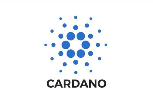 The logo of Cardano on white background