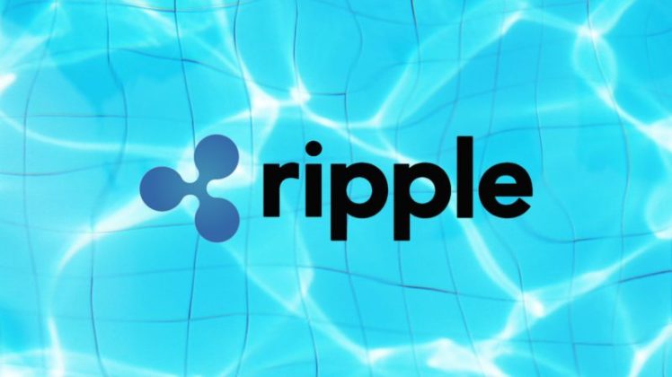 The logo of Ripple (XRP) on top of the water