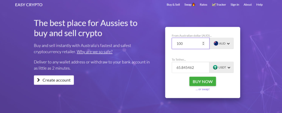 Buy Tether through Easy Crypto Australia guide screenshot