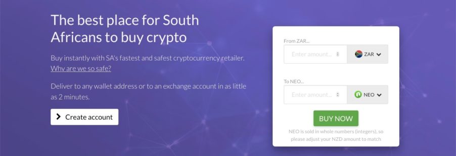 The homepage of Easy Crypto South Africa, the best place to buy NEO, Bitcoin (BTC), and othe cryptocurrencies in South Africa