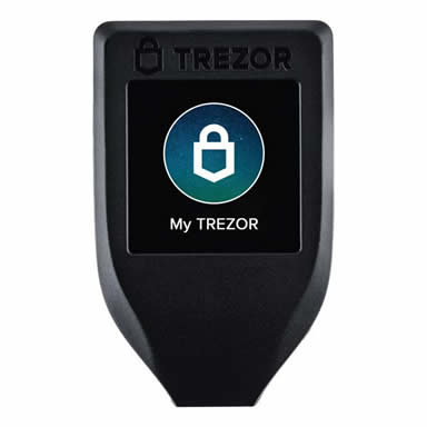 The photo of Trezor Model T hardware Bitcoin wallet in Australia