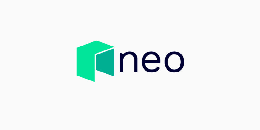 The logo of NEO on gray background