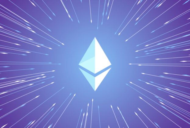 New Zealand crypto ethereum image with eth logo with stars and lights shining on it