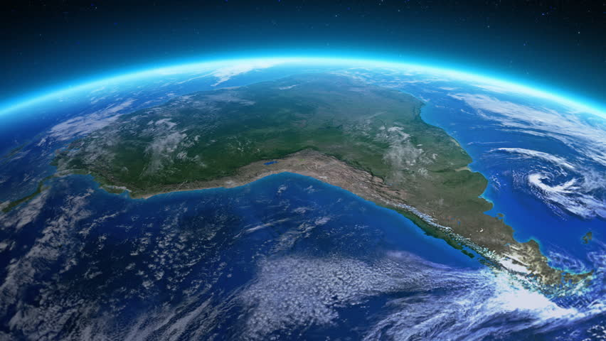 Image of South America from space. 