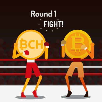 bitcoin-cash-vs-bitcoin-boxing-fight-illustration