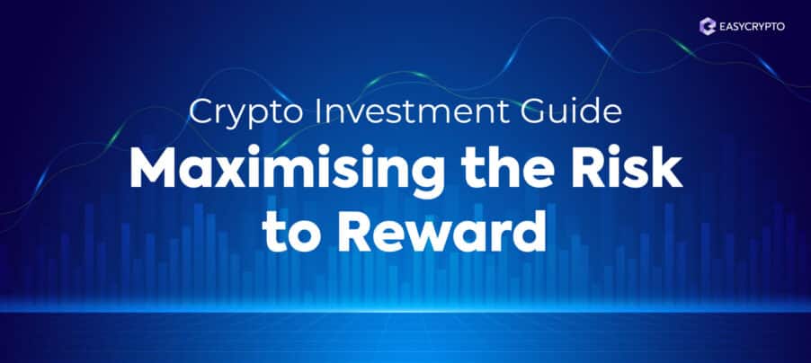 Blog cover illustration to depict the topic of maximising the risk to reward on cryptocurrencies.