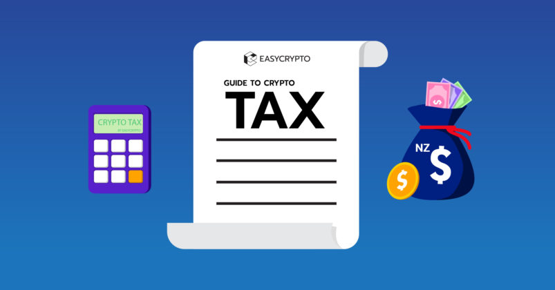 Illustration of a tax document to depict the topic of cryptocurrency tax