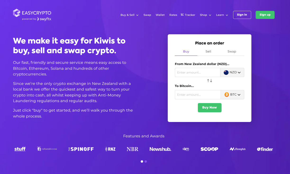 Easy Crypto NZ Homepage 2025