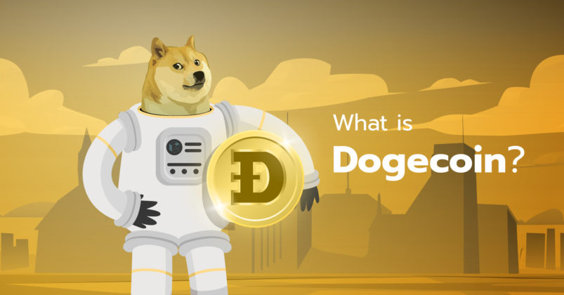 Picture of Dogecoin in an astronaut suit to depict the topic of what is dogecoin