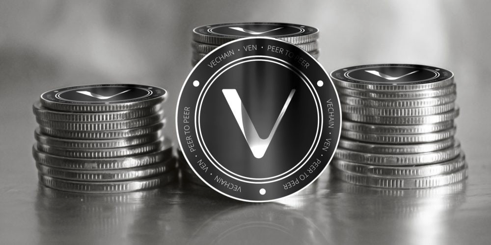 Illustration of the physical VeChain coin