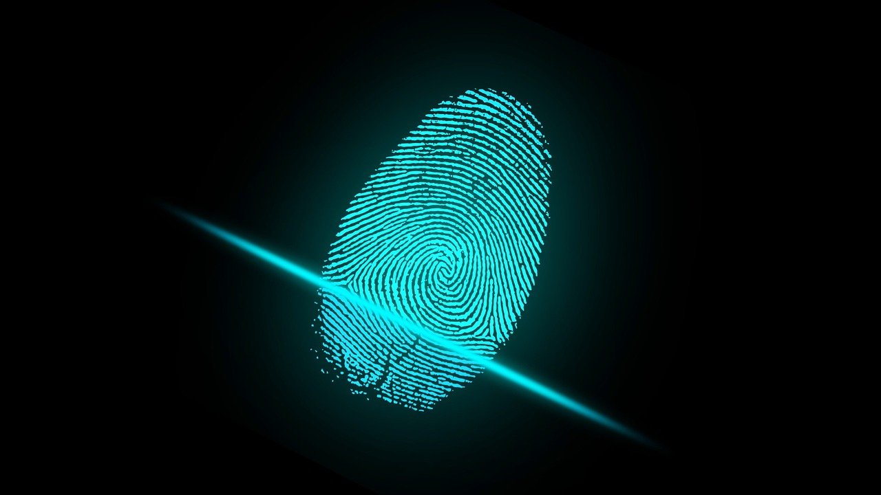 A fingerprint that is being scanned.