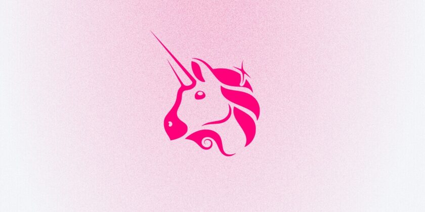 Pink uniswap unicorn logo