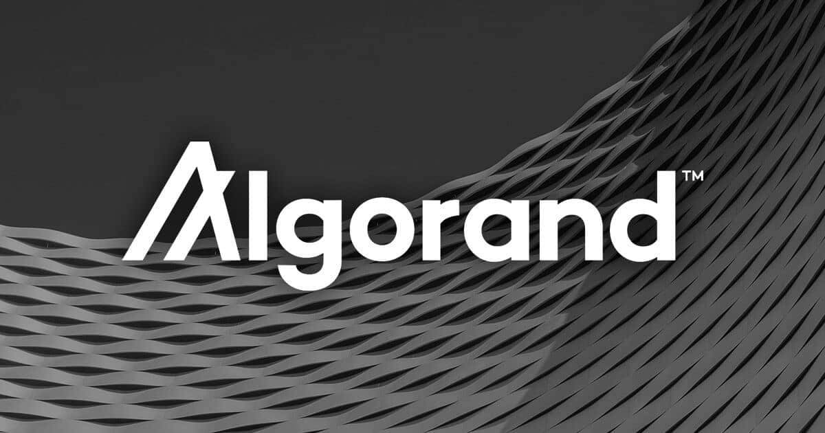 Algorand logo on gray background.