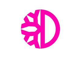 Pink DeFiChain (DFI) logo on white background.