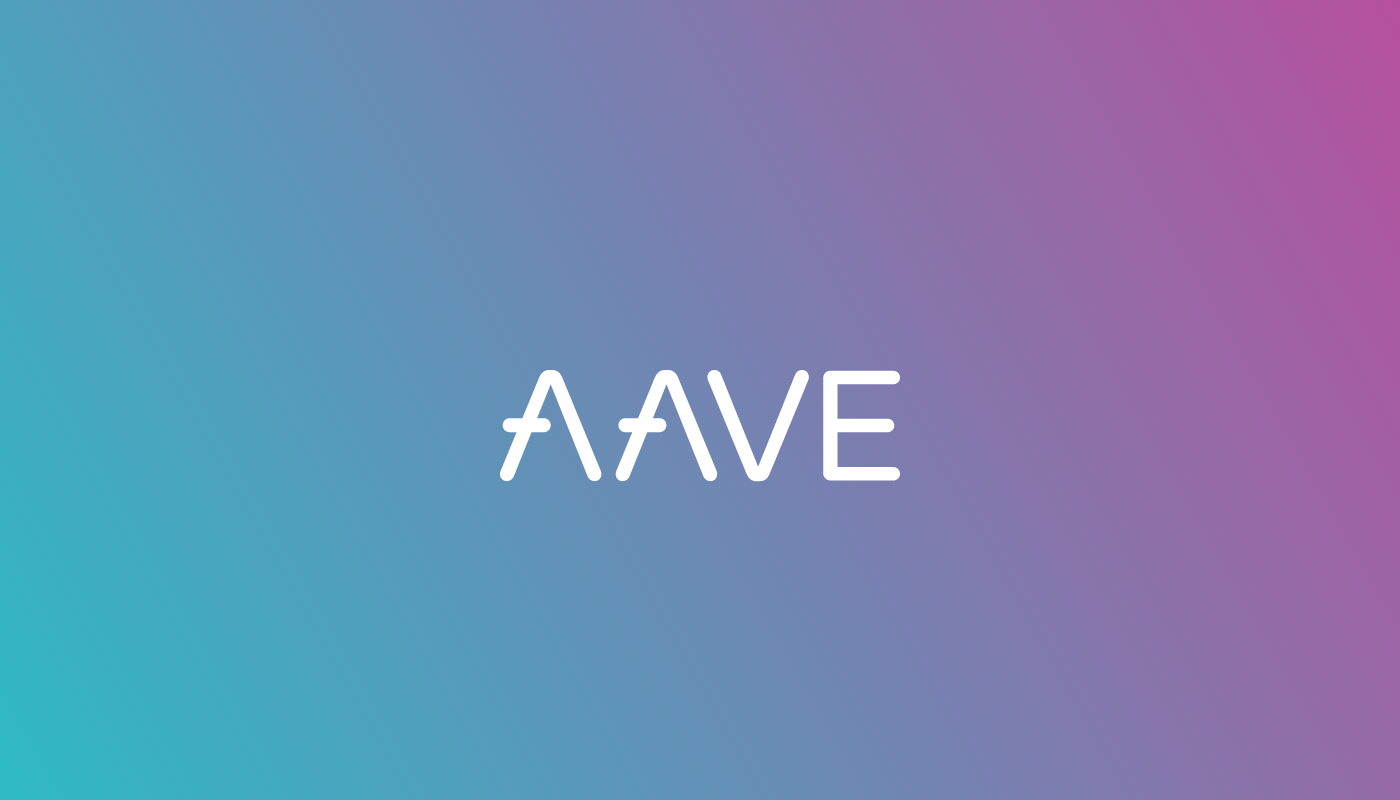 The AAVE banner on a teal and magenta gradient background. 