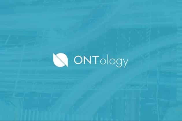 Ontology crypto token (ONT) logo on a light blue background.