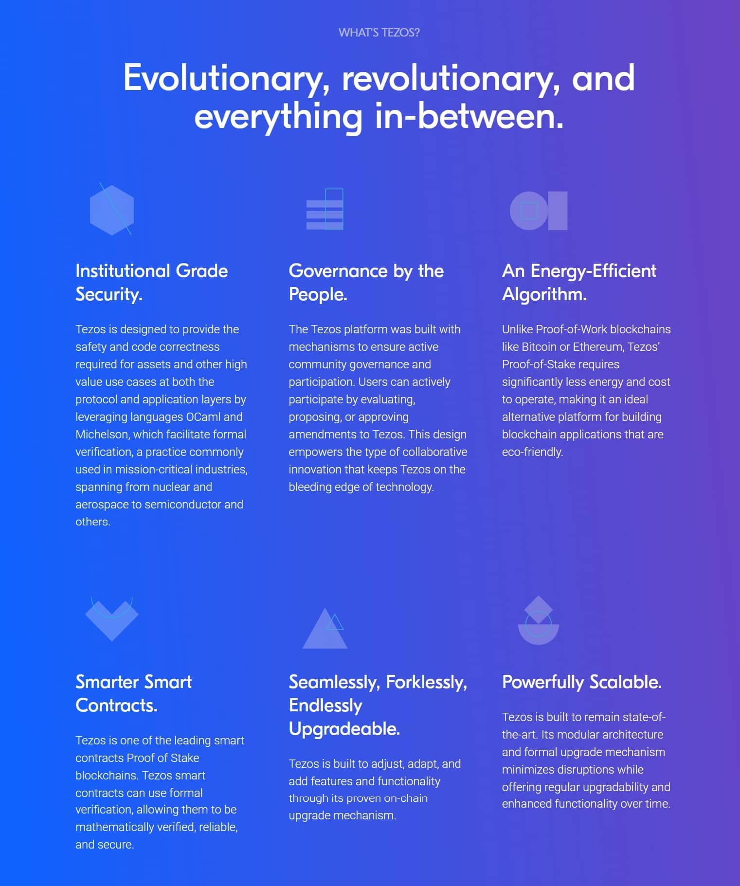 Infographic explaining about Tezos from Tezos.com