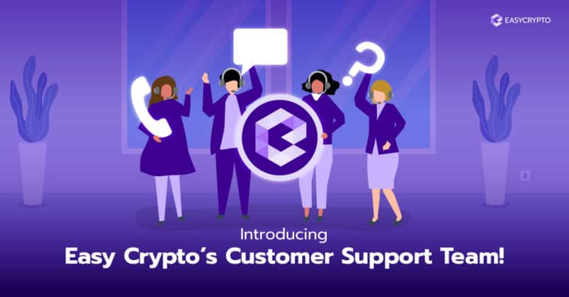 Illustration of the Easy Crypto Customer Support team.