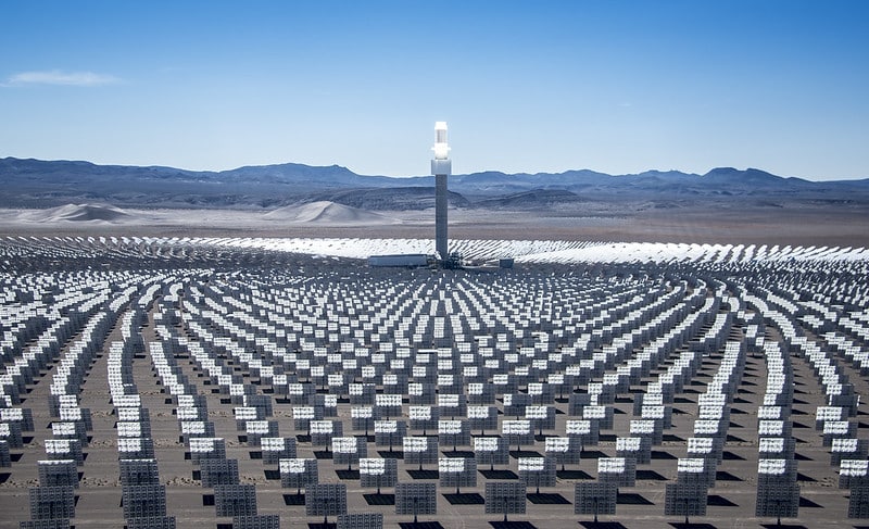 The Nevada Crescent Dunes solar farm.