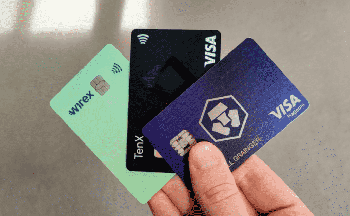 Three crypto cards that available in New Zealand (NZ) in hand. They are Wirex, Tenx, and MCO Visa card