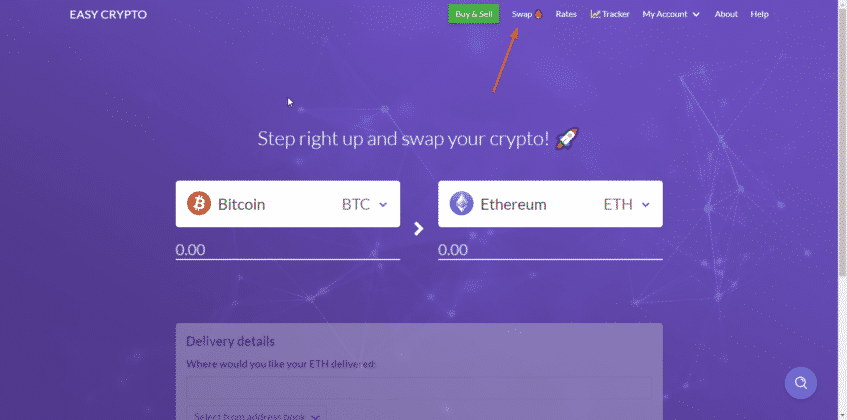 crypto swap feature