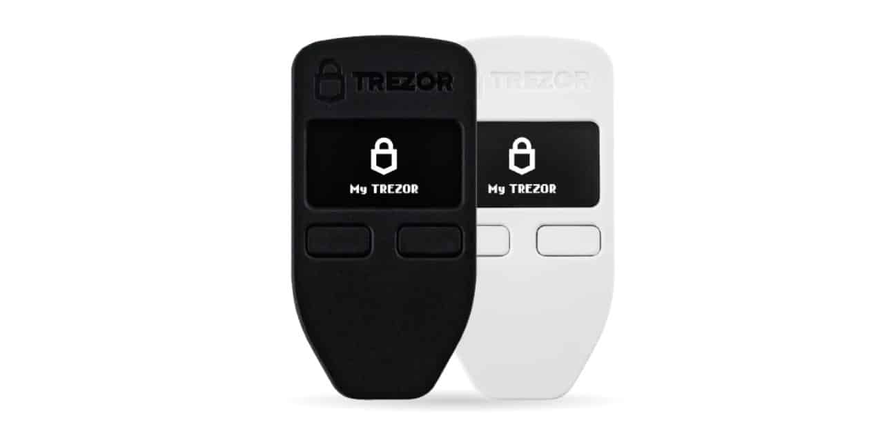 Full size photo of the original Trezor Model One in black and white.