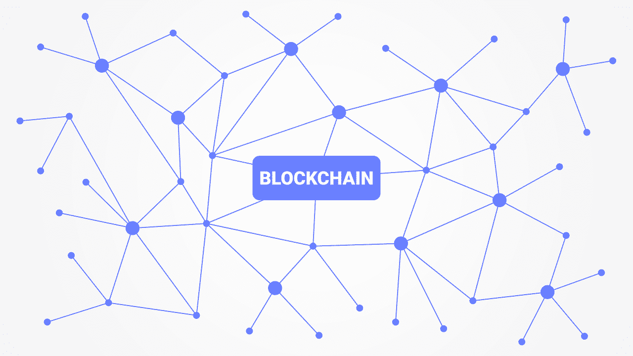 Visual illustration of a blockchain network.