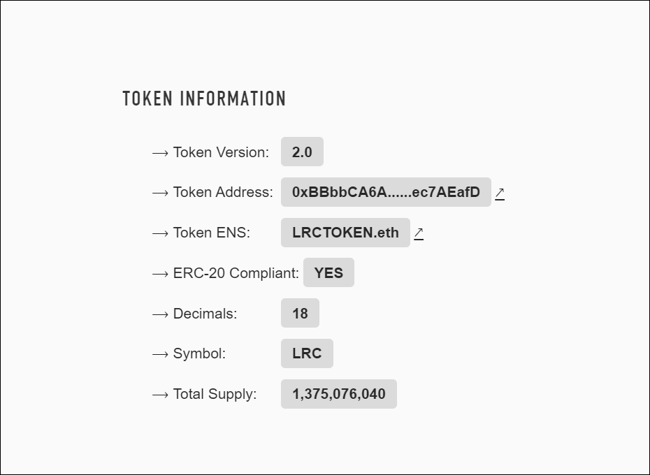 LRC token description.