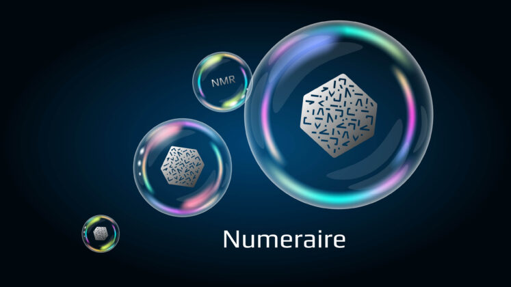 Numeraire (NMR) logo inside a bubble.