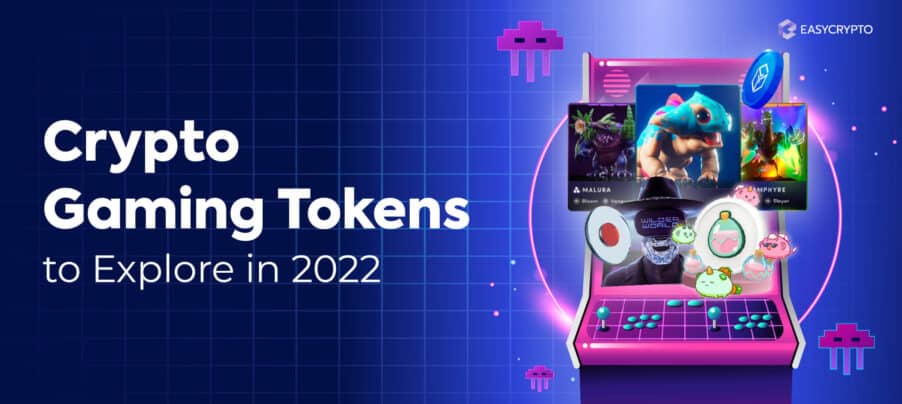 Blog cover illustration for crypto gaming tokens.