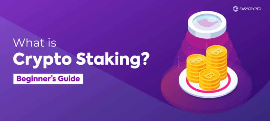 Blog cover illustration to depict the topic of what is crypto staking