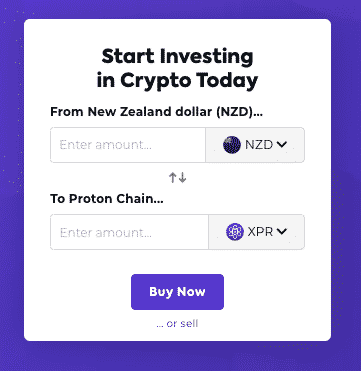 Screenshot of Proton XPR and NZD Pairing