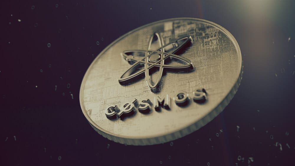 Cosmos (ATOM) coin floating.