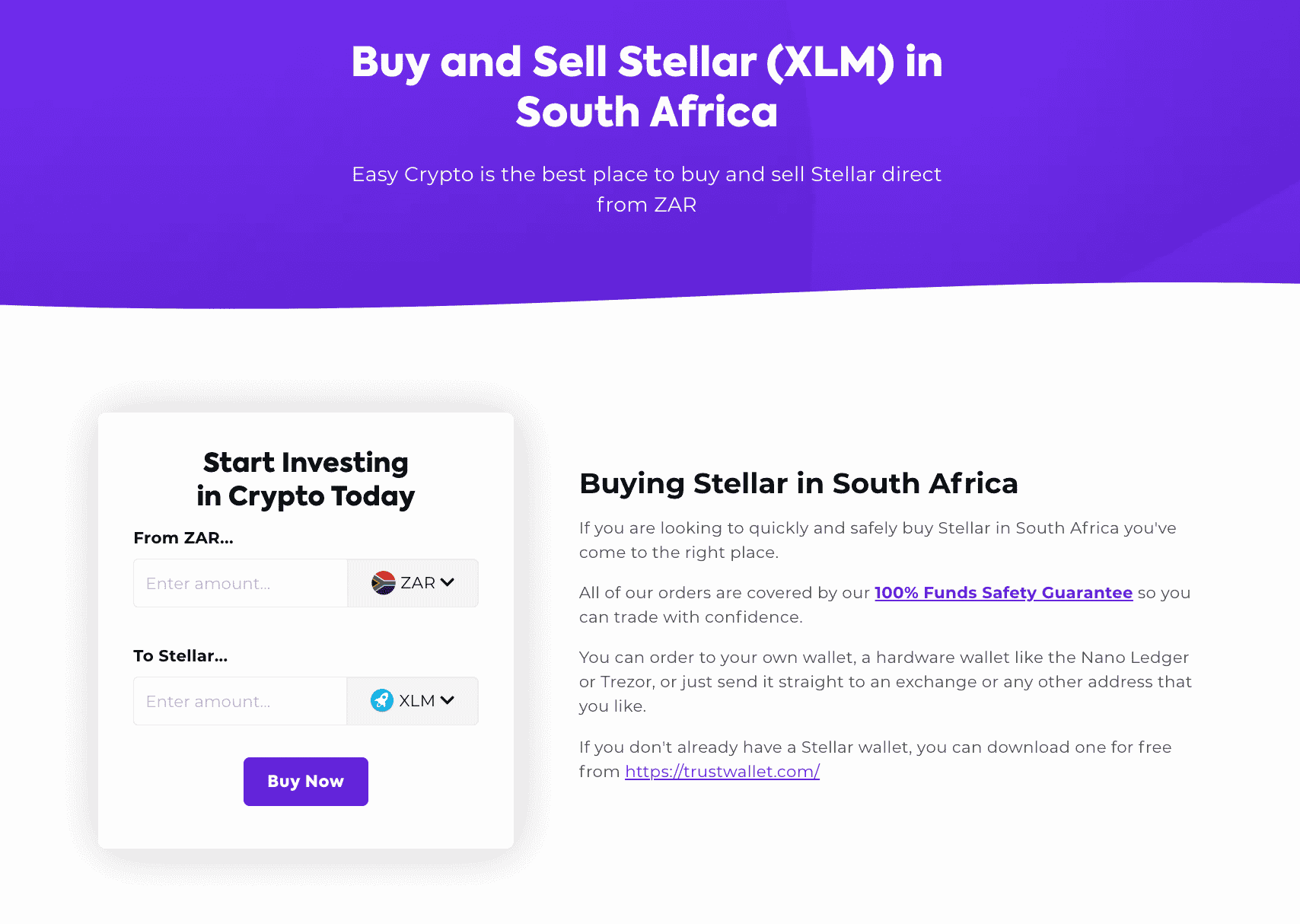 Screenshot of Easy Crypto South Africa 