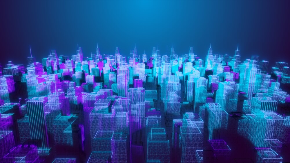 Virtual city illustrated.
