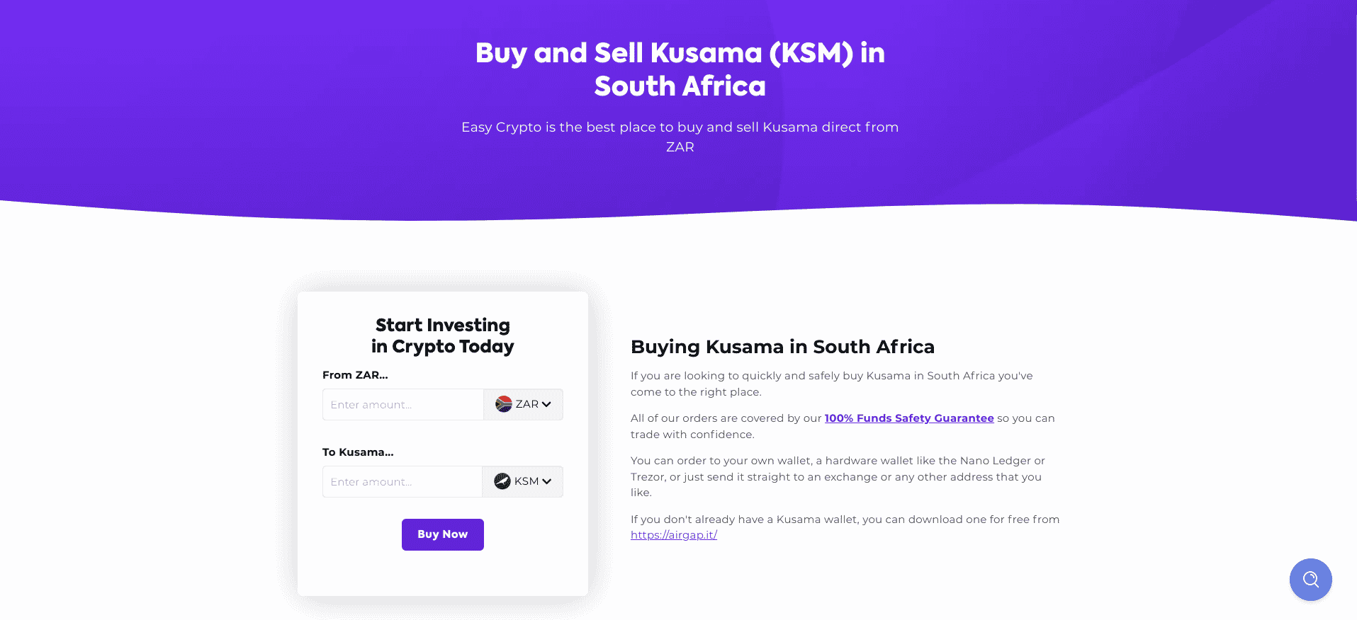 Buy and sell Kusama in South Africa