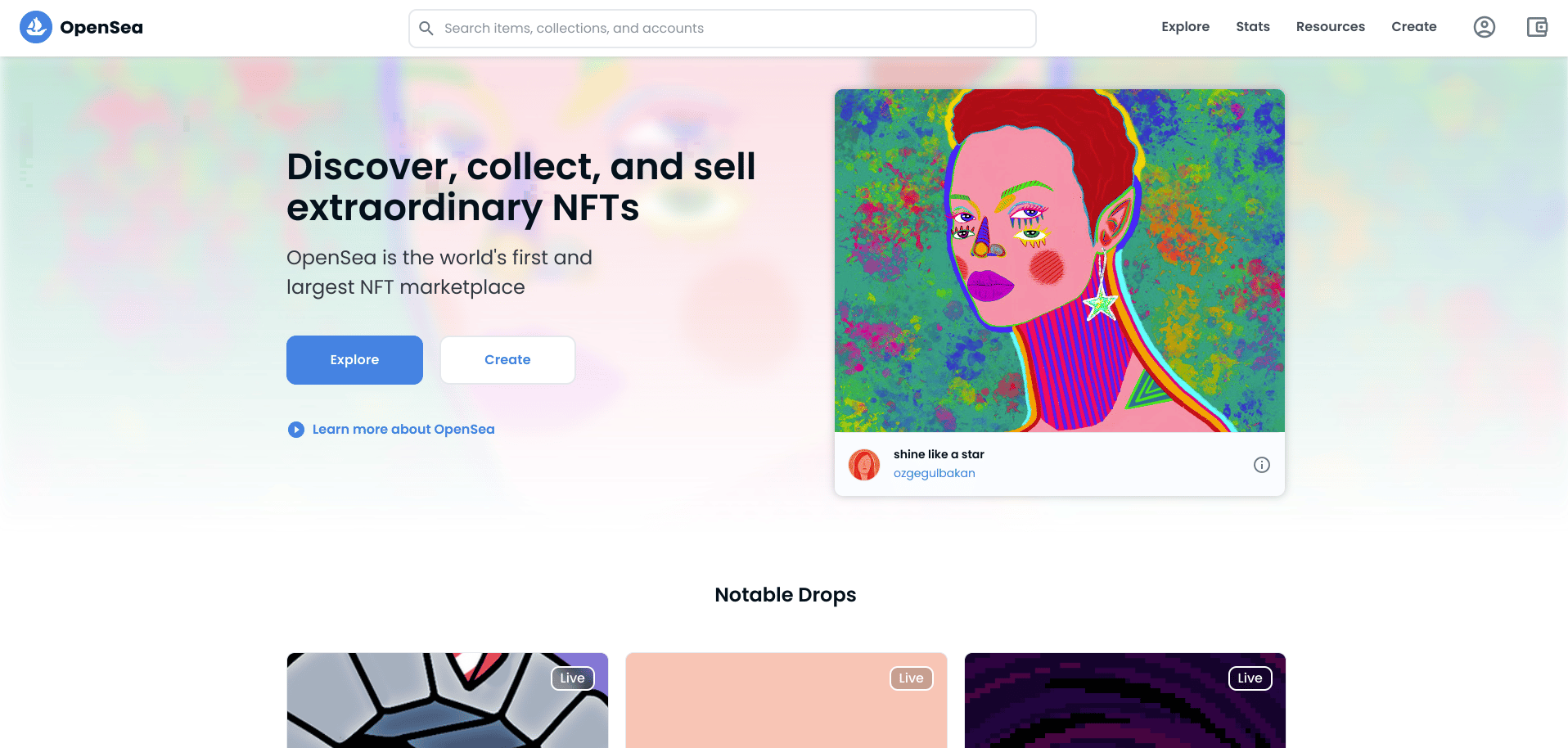 OpenSea is one of the NFT Marketplace.