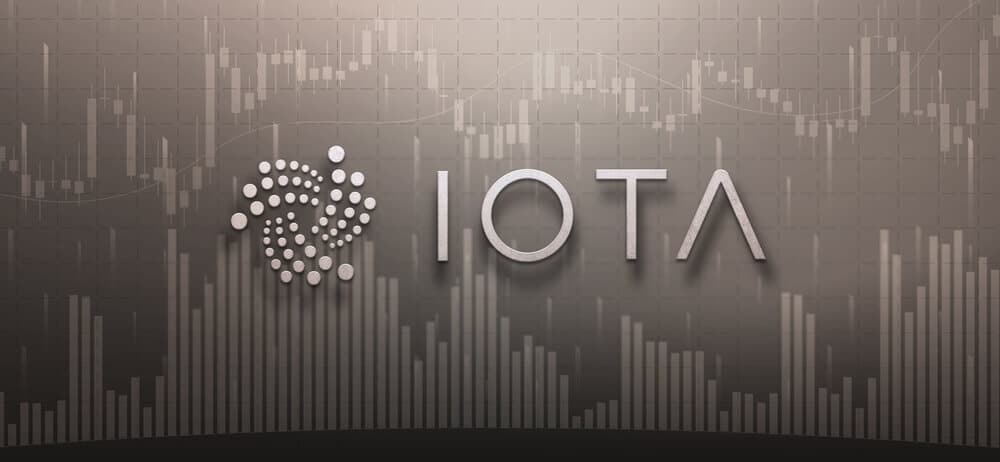 Illustration of a graph with the IOTA logo.