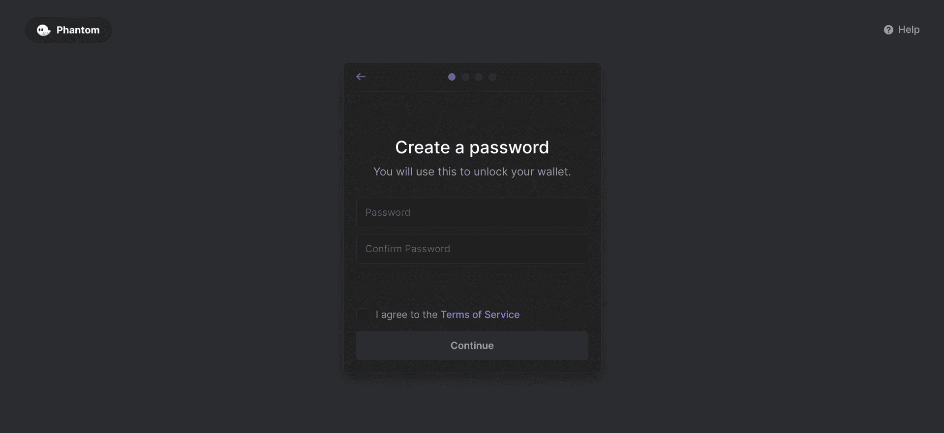 Phantom create password