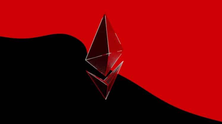 Ethereum Logo on Black and Red