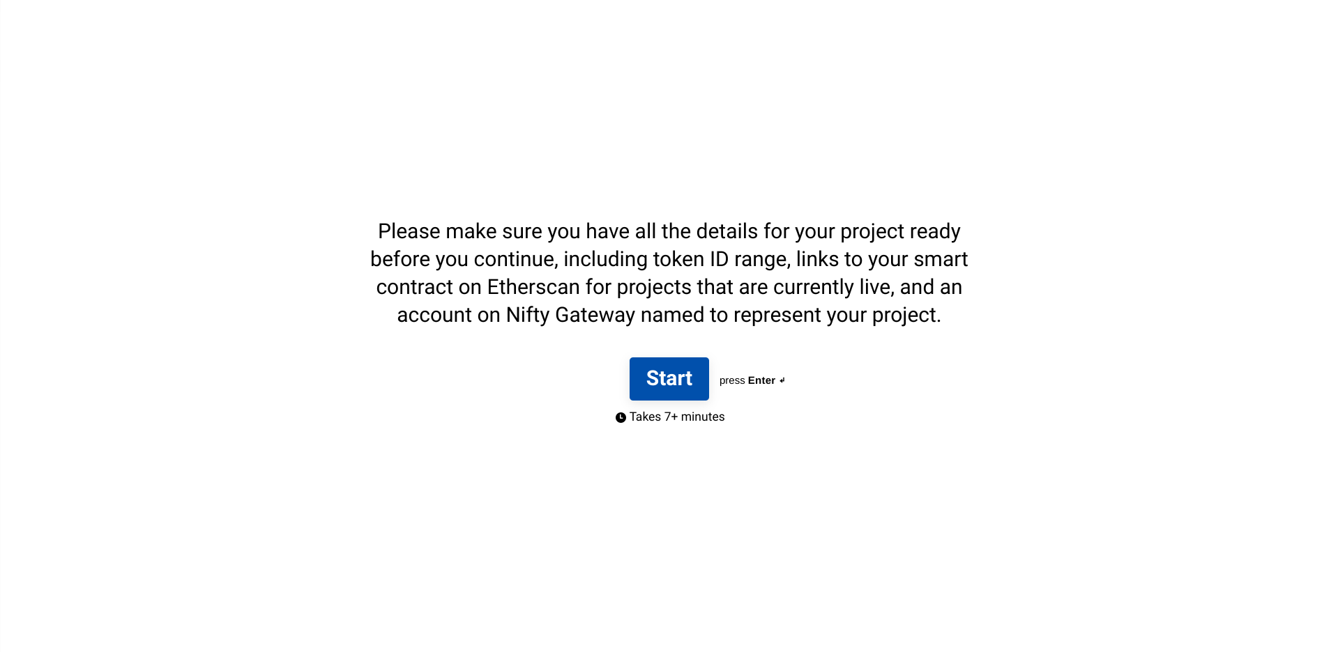 Screenshot of Nifty gateway screen for creating NFTs.