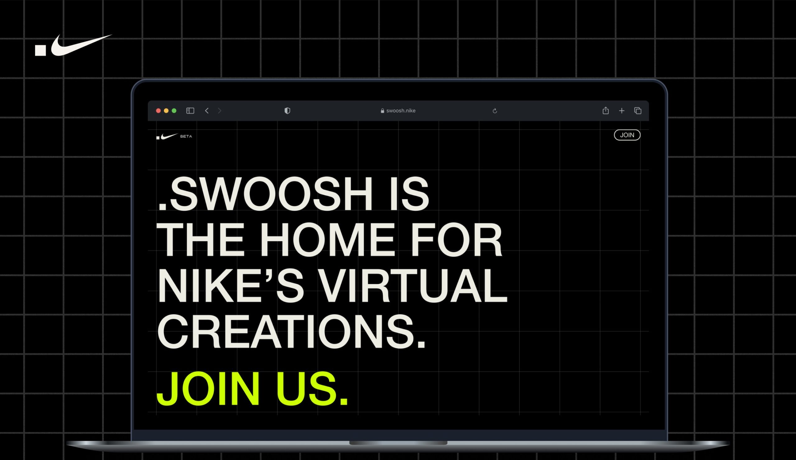 Screenshot of Nike web3 Swoosh campaign.