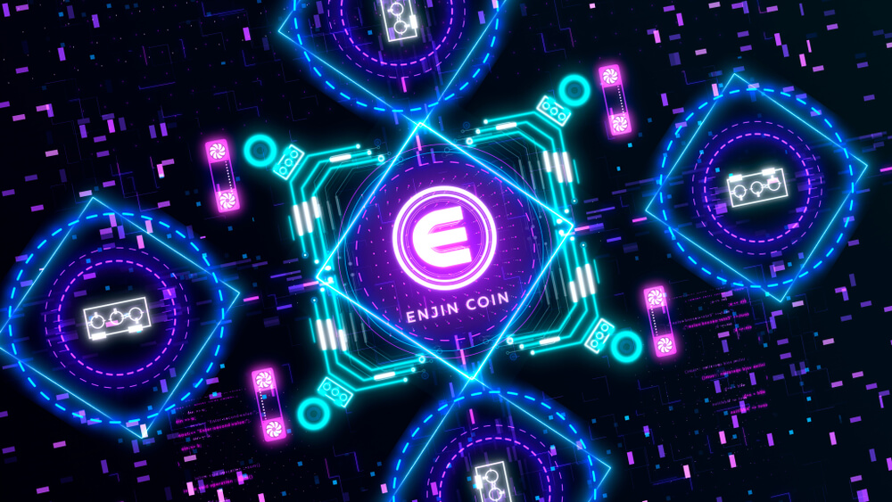 Enjin (ENJ) crypto neon logo