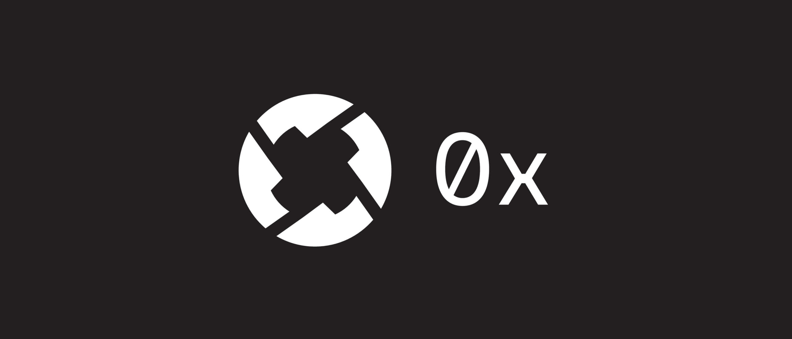 White 0x ZRX logo on black background 