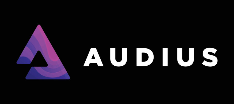 Audius logo on black background